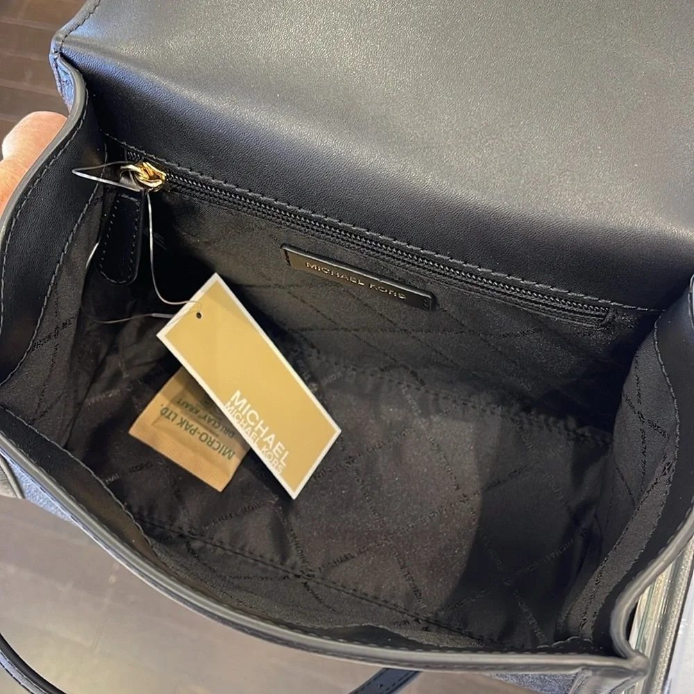 Michael Kors Whitney Medium Leather Flap Signature Satchel Shoulder Crossbody